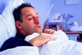 The acute stage of prostatitis manifests itself with elevated body temperature.